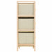 Storage Rack With 6 Fabric Baskets Cedar Wood Beige Xalatk