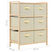 Storage Rack With 6 Fabric Baskets Cedar Wood Beige Xalatk