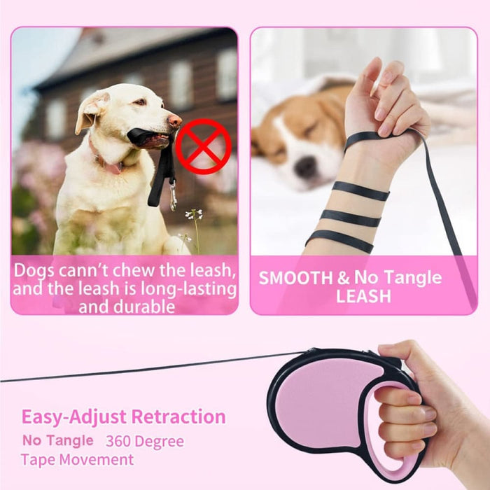 Strong No Tangle Anti-slip Handle Retractable Dog Leash