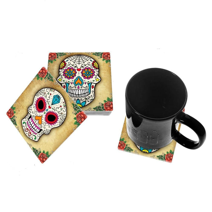 Sugar Skull Acrylic Table Coasters