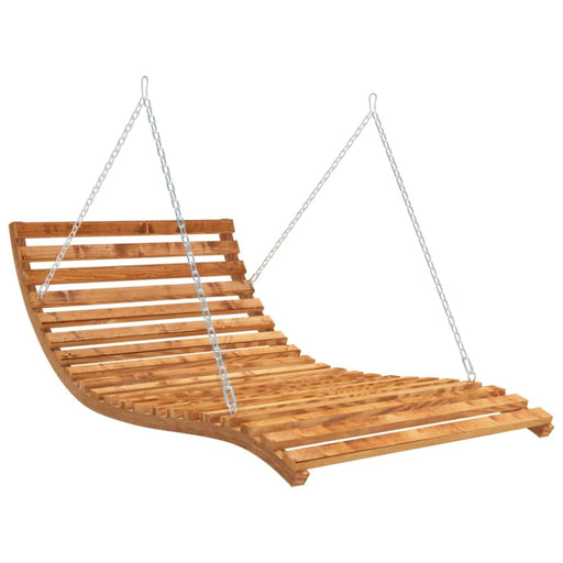 Swing Bed Solid Bent Wood With Teak Finish 143x120x65 Cm