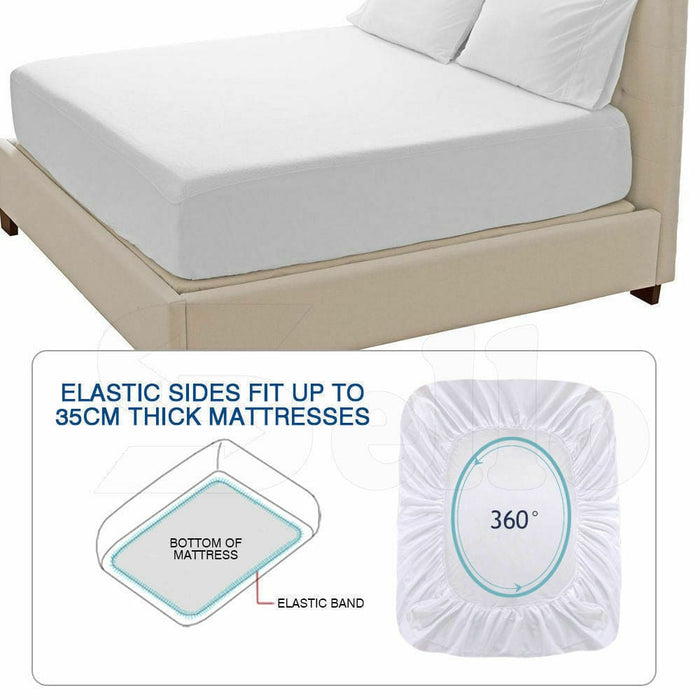 Terry Cotton Fully Fitted Waterproof Mattress Protector King