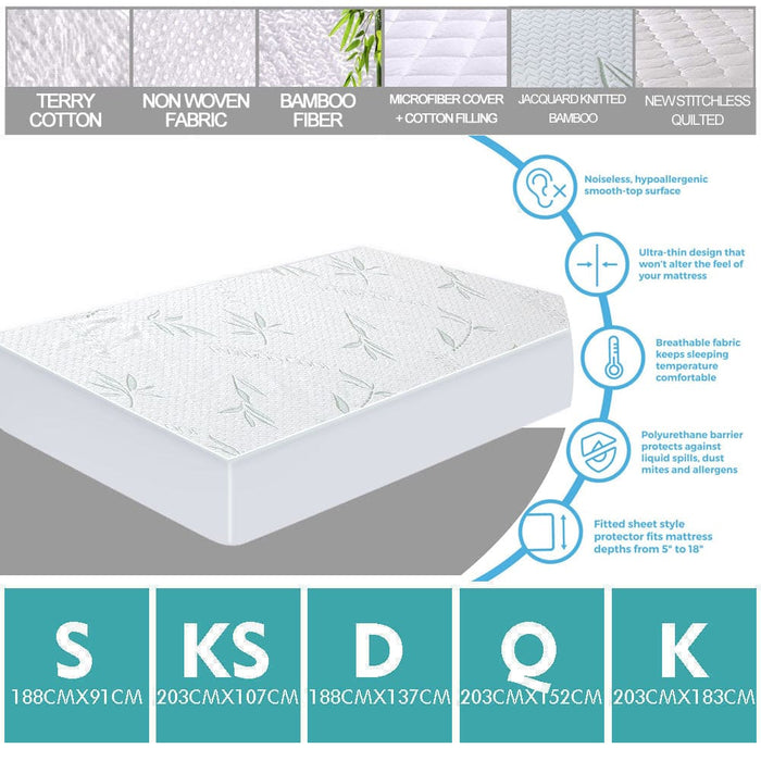 Terry Cotton Fully Fitted Waterproof Mattress Protector King