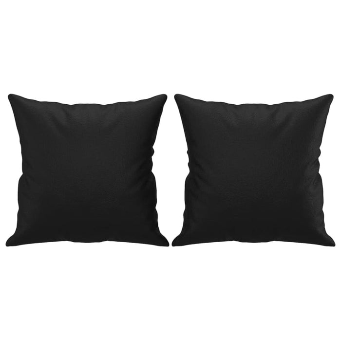 Throw Pillows 2 Pcs Black 40x40 Cm Faux Leather Takaik