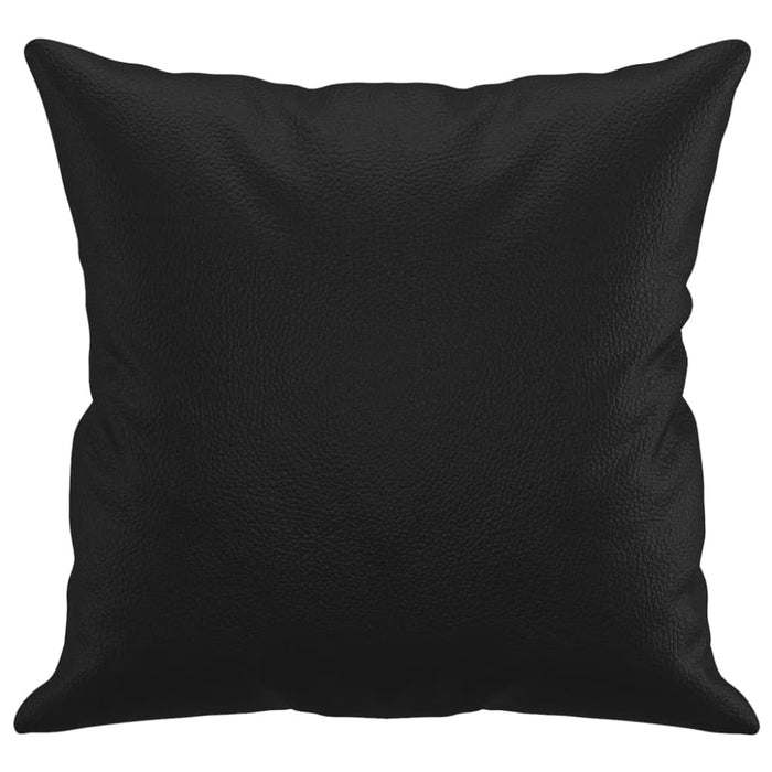 Throw Pillows 2 Pcs Black 40x40 Cm Faux Leather Takaik