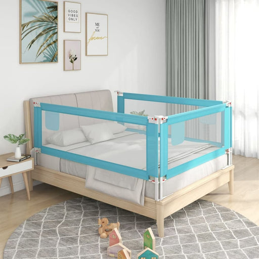 Toddler Safety Bed Rail Blue 160x25 Cm Fabric Obxox