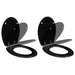 Toilet Seats With Soft Close Lids 2 Pcs Mdf Black Xipkbp