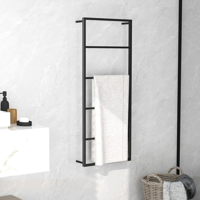 Towel Rack Black 45x10x115 Cm Steel Ttloon