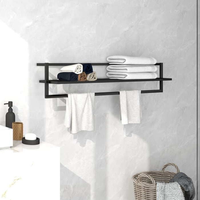 Towel Rack Black 95x25x22 Cm Iron Ttloxx