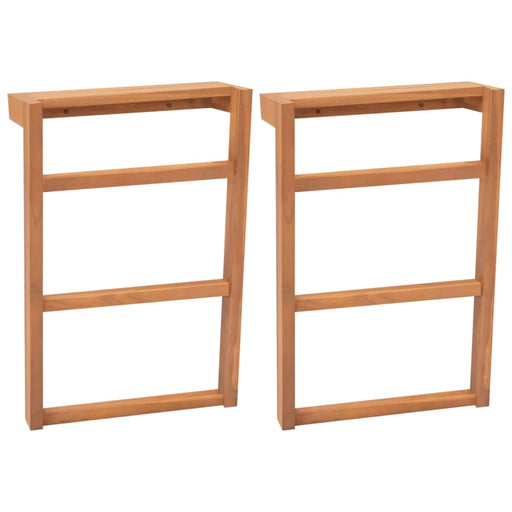 Towel Racks 2 Pcs Solid Teak Wood Txpxin