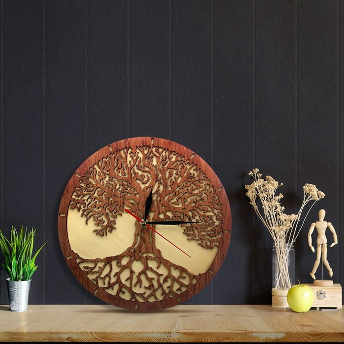 Tree Of Life Wooden Wall Clock