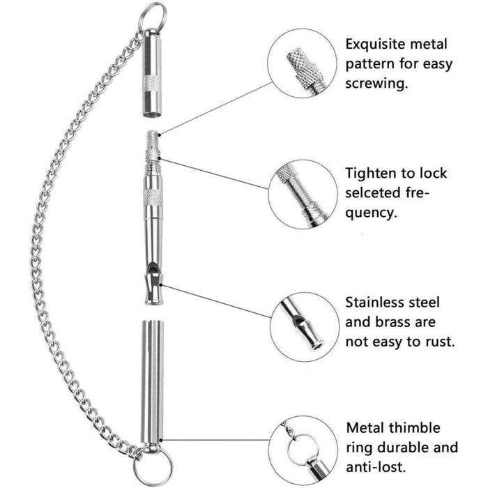 Ultrasonic Adjustable Pitch Stop Barking Training Whistle