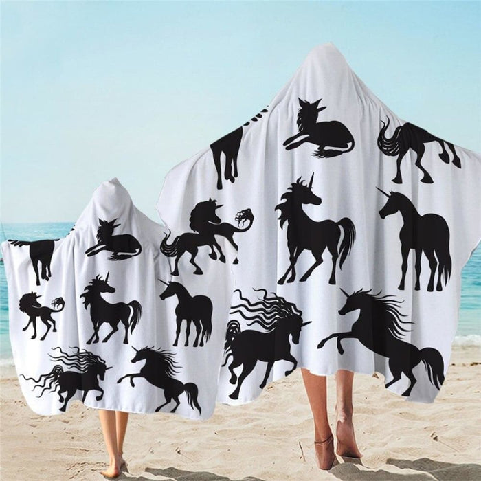 Unicorn Hooded Towel Microfiber Bath With Hood For Kids