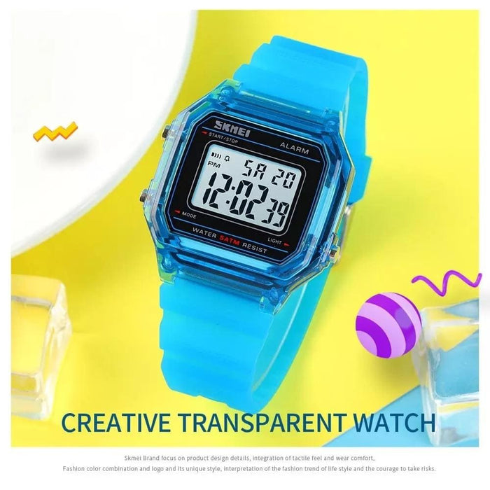 Unisex Transparent Sport Digital Casual Wristwatches