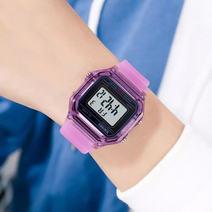 Unisex Transparent Sport Digital Casual Wristwatches