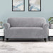 Velvet Sofa Cover Plush Couch Lounge Slipcover 3 Seater Grey