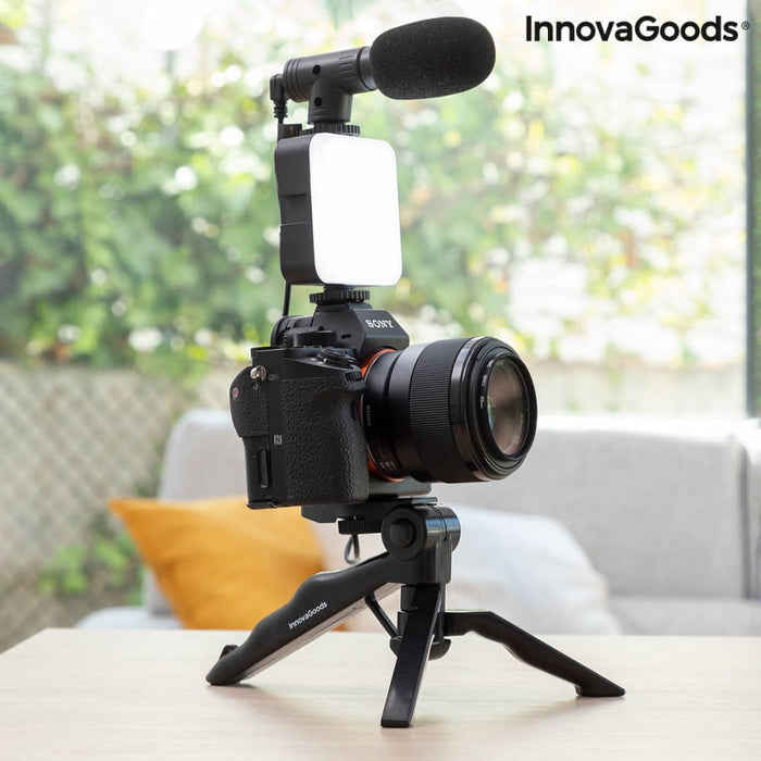 Vlogging Kit With Light Microphone And Remote Control Plodni