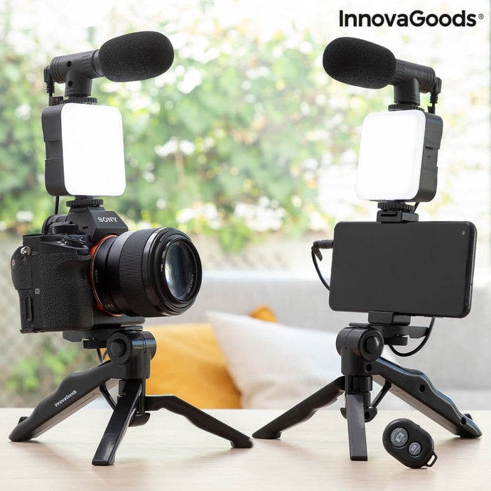 Vlogging Kit With Light Microphone And Remote Control Plodni