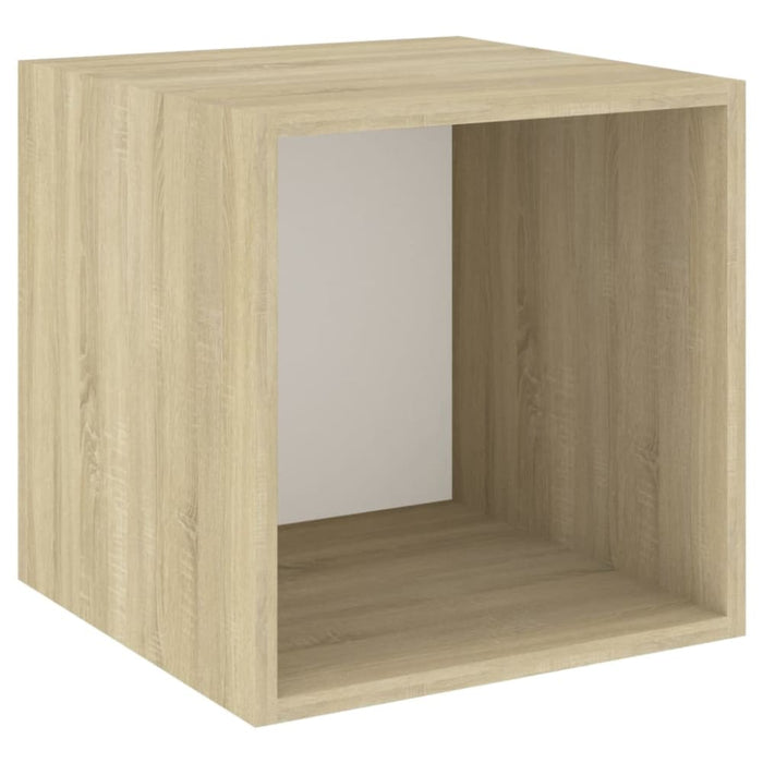 Wall Cabinet White And Sonoma Oak Chipboard Nbpapk