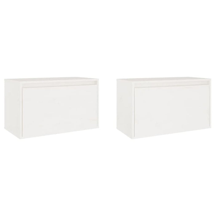 Wall Cabinets 2 Pcs White 60x30x35 Cm Solid Wood Pine Notaan