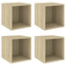 Wall Cabinets 4 Pcs Sonoma Oak 37x37x37 Cm Chipboard Nbpapp