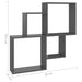 Wall Cube Shelf Glossy Look Grey Chipboard Nbixli