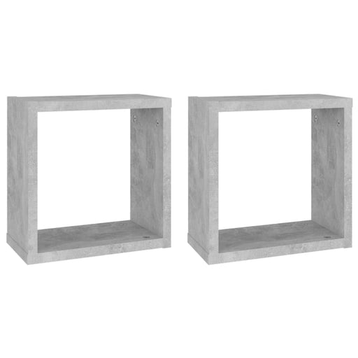 Wall Cube Shelves 2 Pcs Concrete Grey Nbibob