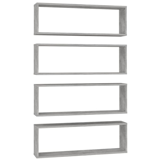 Wall Cube Shelves 4 Pcs Concrete Grey 80x15x26.5 Cm