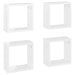 Wall Cube Shelves 4 Pcs Glossy Look White 30x15x30 Cm Nbiboi