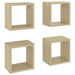 Wall Cube Shelves 4 Pcs Sonoma Oak Nbiblx