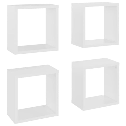 Wall Cube Shelves 4 Pcs White 26x15x26 Cm Nbibxl