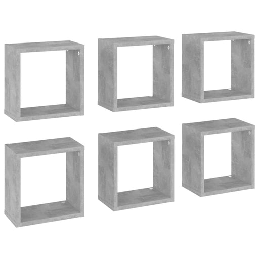 Wall Cube Shelves 6 Pcs Concrete Grey 26x15x26 Cm Nbibtk