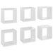 Wall Cube Shelves 6 Pcs Glossy Look White 22x15x22 Cm Nbibix