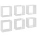 Wall Cube Shelves 6 Pcs Glossy Look White 26x15x26 Cm Nbibap