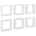 Wall Cube Shelves 6 Pcs Glossy Look White 30x15x30 Cm Nbibon