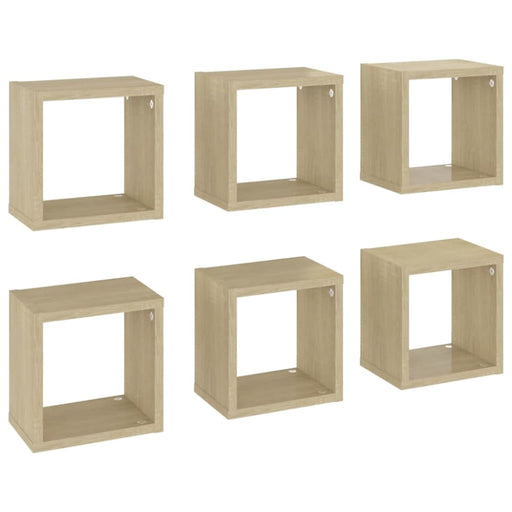 Wall Cube Shelves 6 Pcs Sonoma Oak Nbiblt