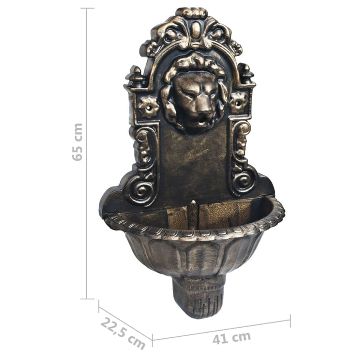 Wall Fountain Lion Head Design Bronze Anxxx