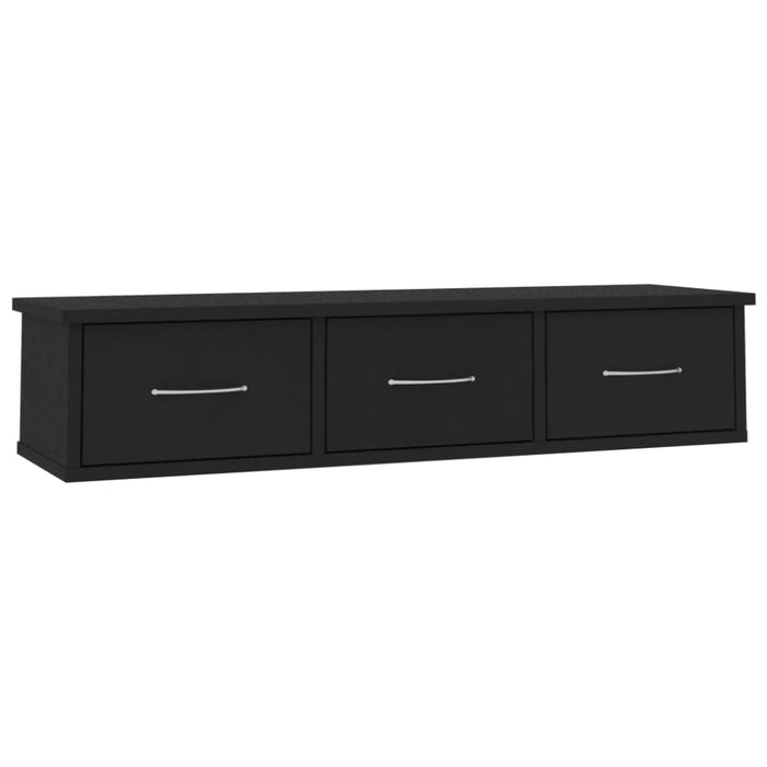 Wall-mounted Drawer Shelf Black Chipboard Nbbpkp