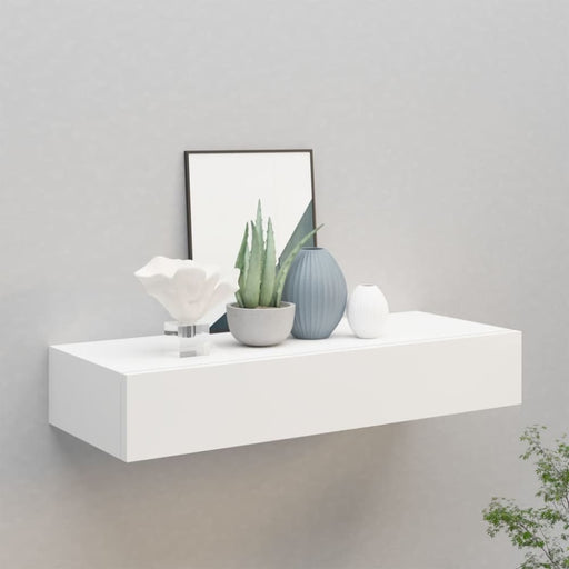 Wall-mounted Drawer Shelf White 60x23.5x10 Cm Mdf Ttbxpp