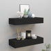 Wall - mounted Drawer Shelves 2 Pcs Black 60x23.5x10cm Mdf