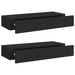 Wall - mounted Drawer Shelves 2 Pcs Black 60x23.5x10cm Mdf