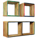 Wall Shelf Set 3 Pcs Multicolour Solid Reclaimed Teak Xapaob