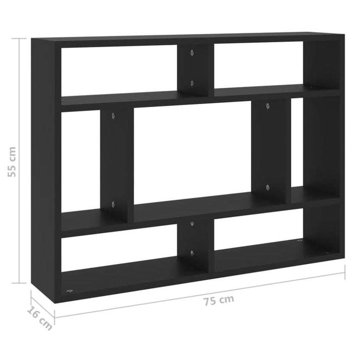 Wall Shelf Black Chipboard Nbtbbt