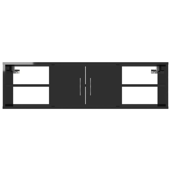 Wall Shelf Glossy Look Black Chipboard Nblxlt