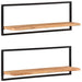 Wall Shelves 2 Pcs 100x24x35 Cm Solid Wood Acacia And Steel