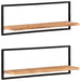 Wall Shelves 2 Pcs 100x24x35 Cm Solid Wood Acacia And Steel