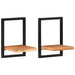 Wall Shelves 2 Pcs 25x25x35 Cm Solid Wood Acacia And Steel