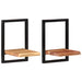 Wall Shelves 2 Pcs 25x25x35 Cm Solid Wood Acacia And Steel