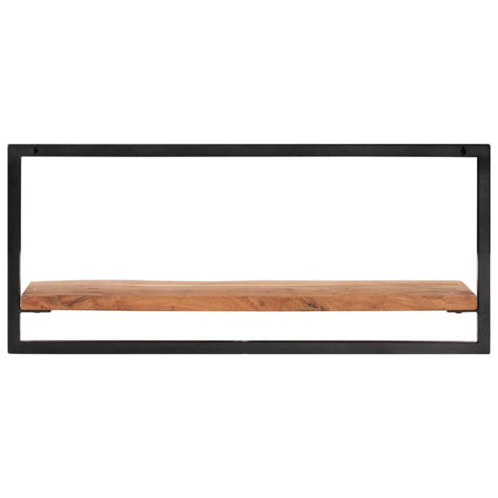 Wall Shelves 2 Pcs 80x25x35 Cm Solid Wood Acacia And Steel