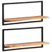 Wall Shelves 2 Pcs 80x25x35 Cm Solid Wood Acacia And Steel